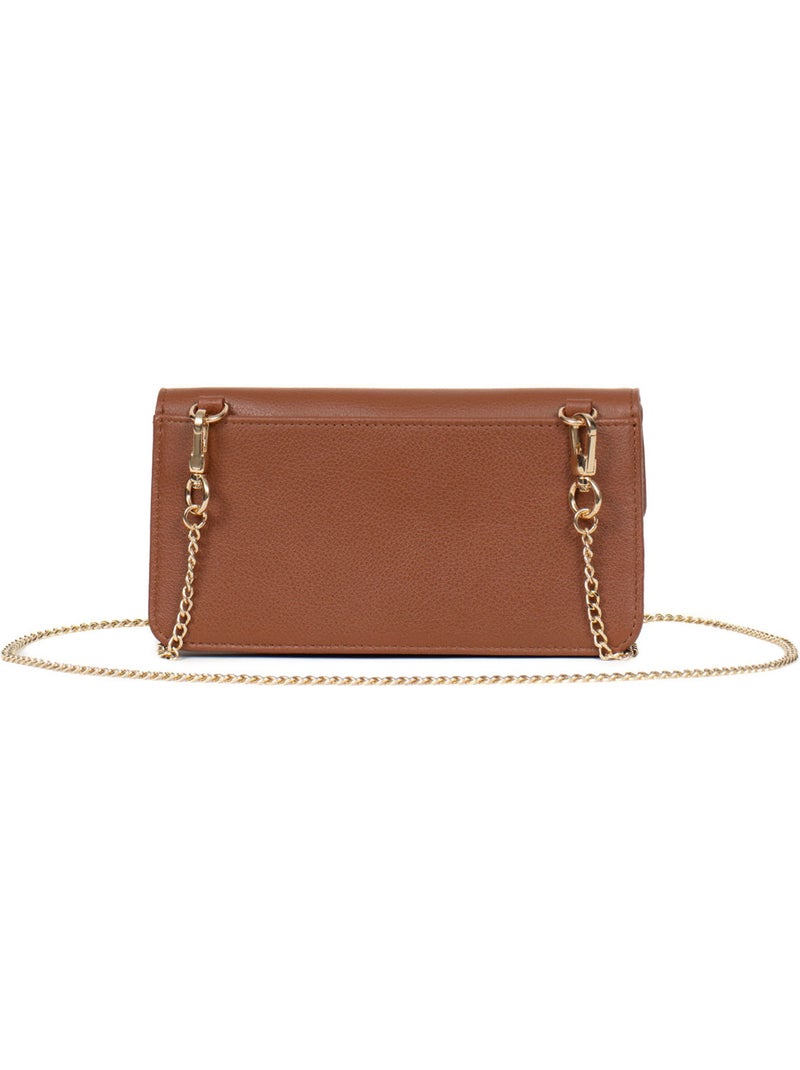 Funda para teléfono con cartera - 1 compartimento - detener rfid - cuero luna hexagona Marrón caramelo - Kiabi