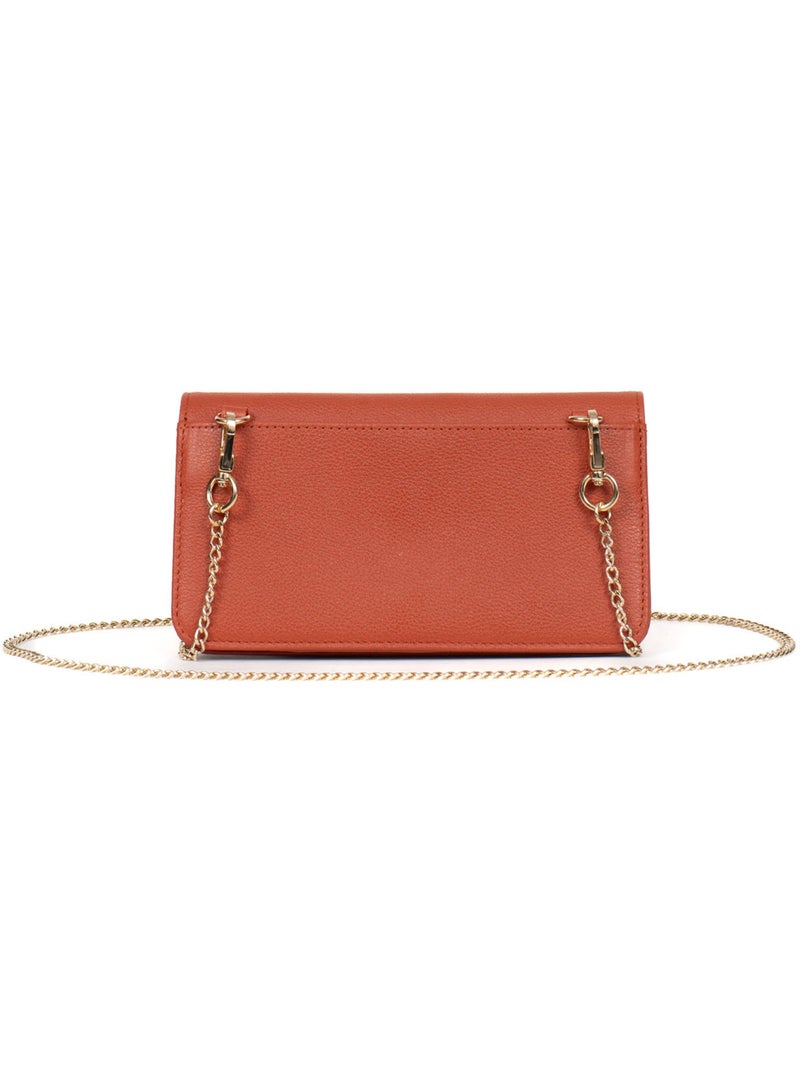 Funda para teléfono con cartera - 1 compartimento - Detener RFID - Cuero LUNA Naranja - Kiabi