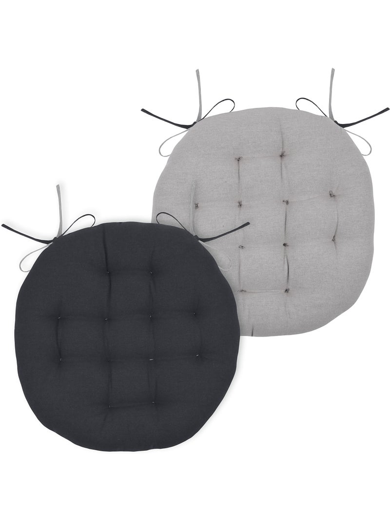 Funda redonda bicolor para silla Gris antracita - Kiabi