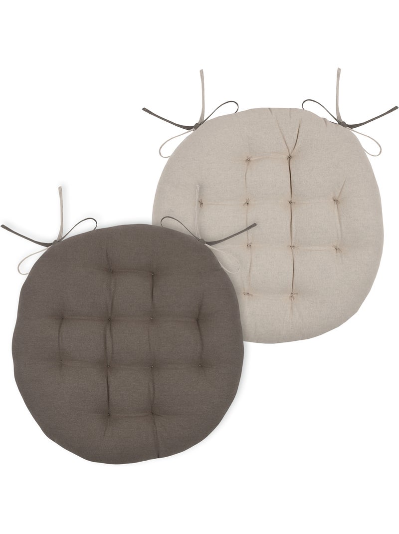 Funda redonda bicolor para silla Taupe - Kiabi