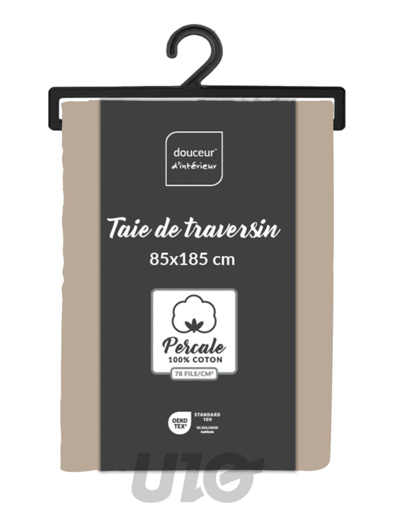 Fundas de almohada cilíndrica de Algodón Percal Percale Douceur d'Intérieur Marrón - Kiabi