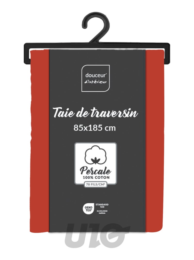 Fundas de almohada cilíndrica de Algodón Percal Percale Douceur d'Intérieur Rojo - Kiabi