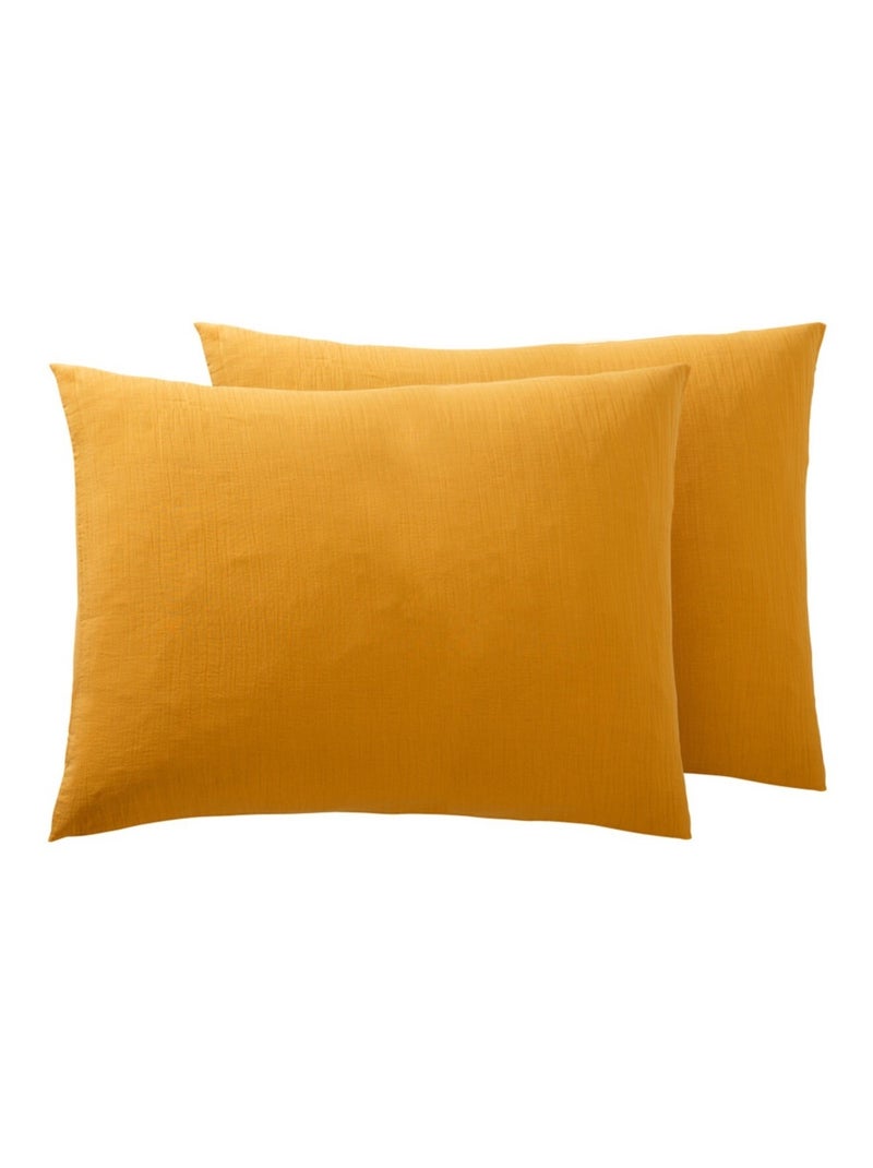 Fundas de almohada de Algodón Alia PROMO LINGE Amarillo - Kiabi