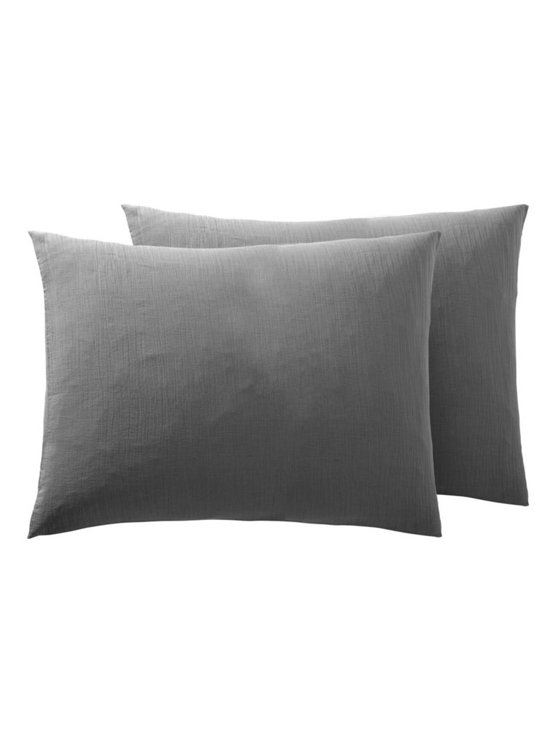 Fundas de almohada de Algodón Alia PROMO LINGE Gris antracita - Kiabi