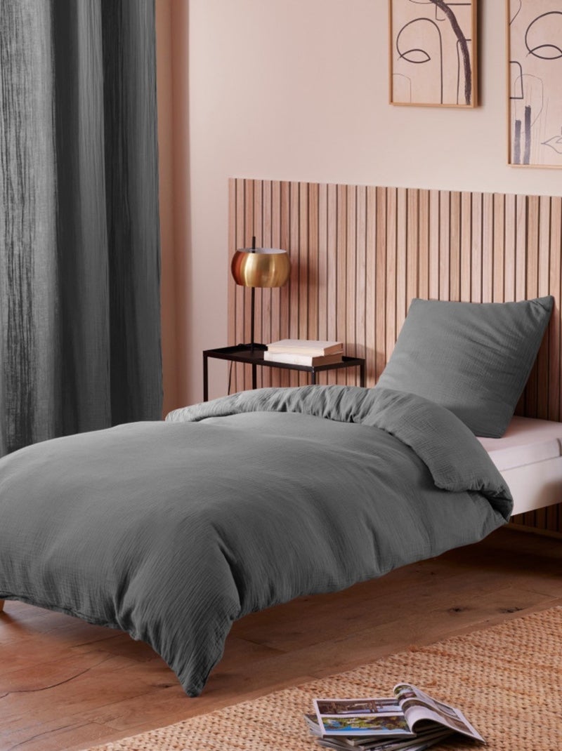 Fundas de almohada de Algodón Alia PROMO LINGE Gris antracita - Kiabi