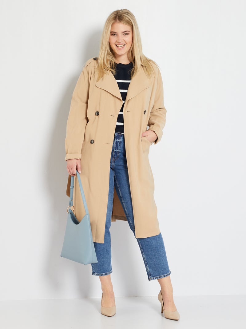 Gabardina con cinturón BEIGE - Kiabi
