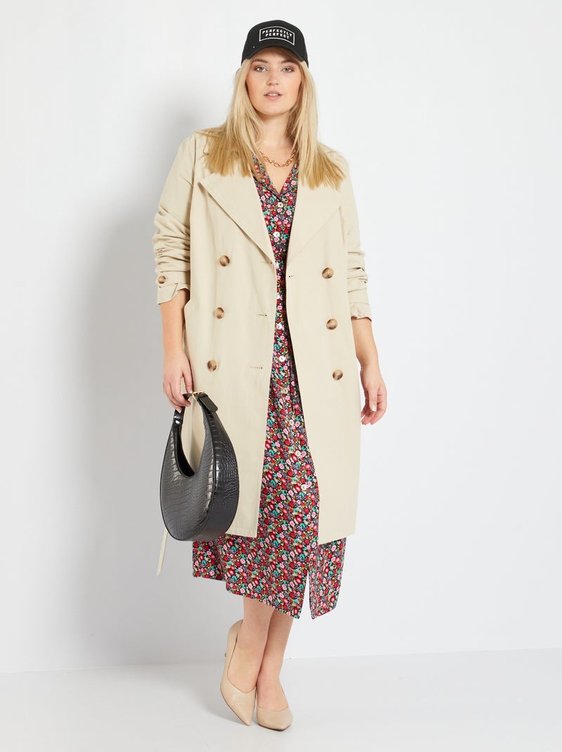 Gabardina con cinturón BEIGE - Kiabi