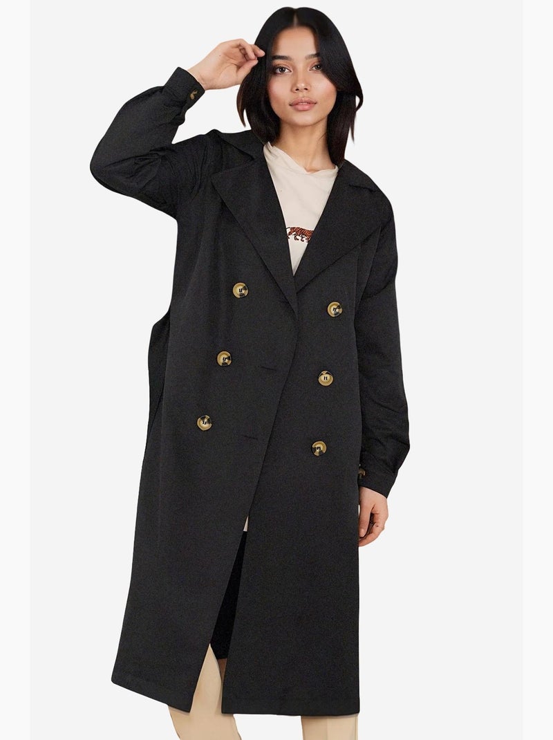 Gabardina con cuello cruzado bdart Negro - Kiabi