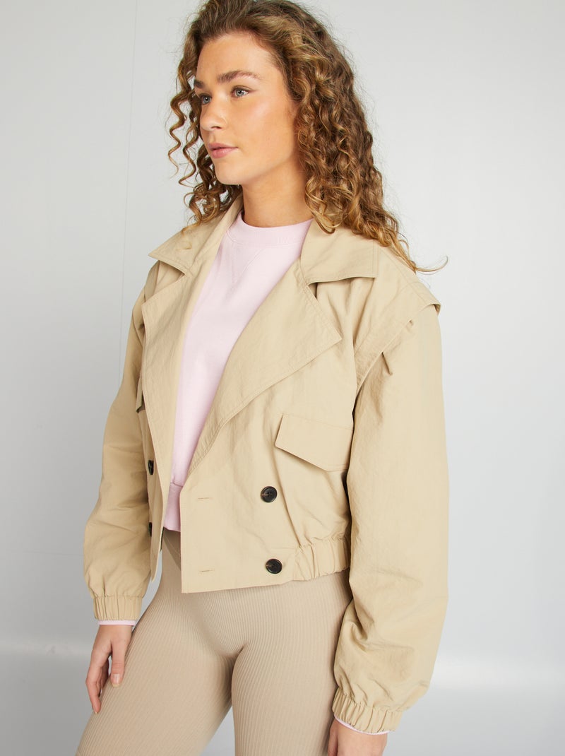 Gabardina corta - corte cropped BEIGE - Kiabi