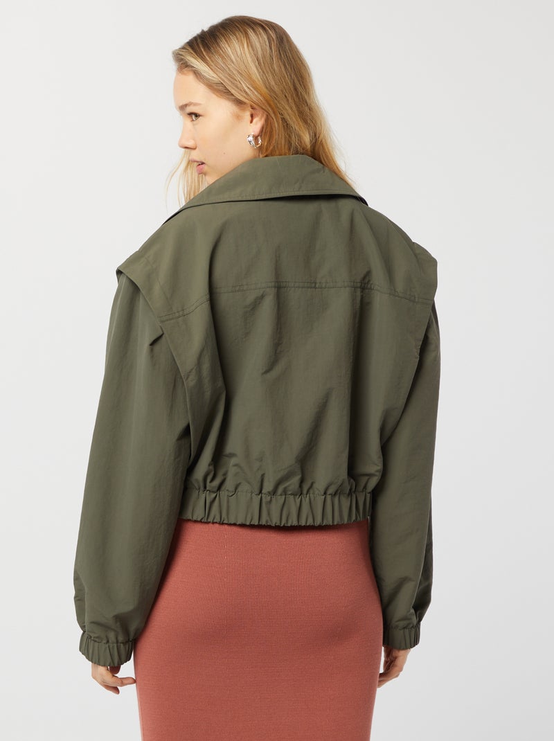 Gabardina corta - corte cropped VERDE - Kiabi