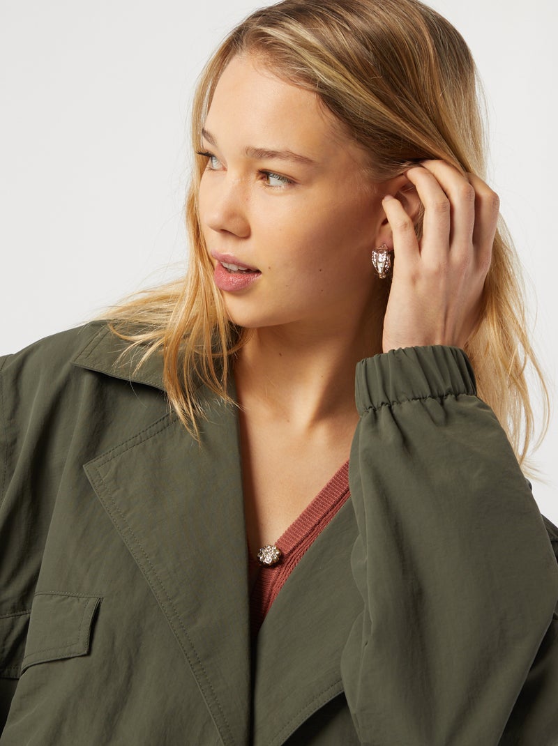 Gabardina corta - corte cropped VERDE - Kiabi