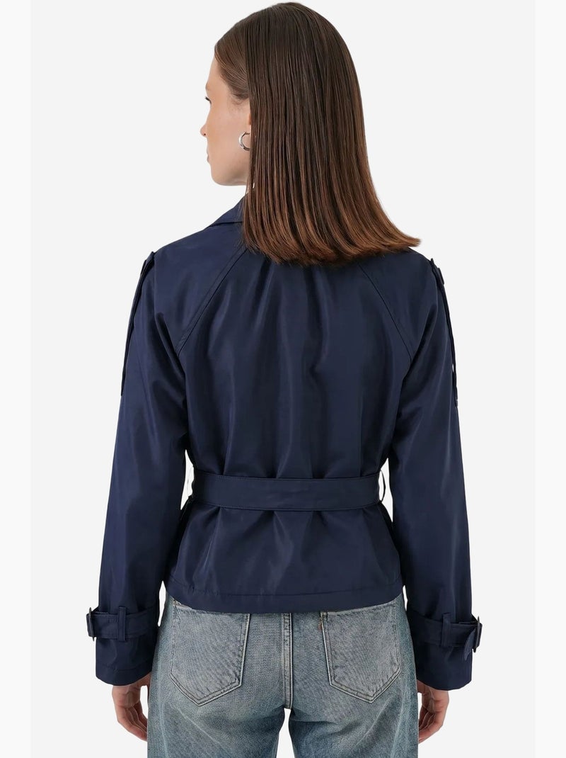 Gabardina corta con cinturón bdart Azul marino - Kiabi