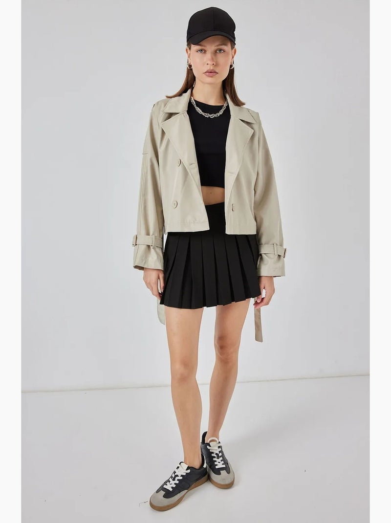 Gabardina corta con cinturón bdart Beige arcilla - Kiabi