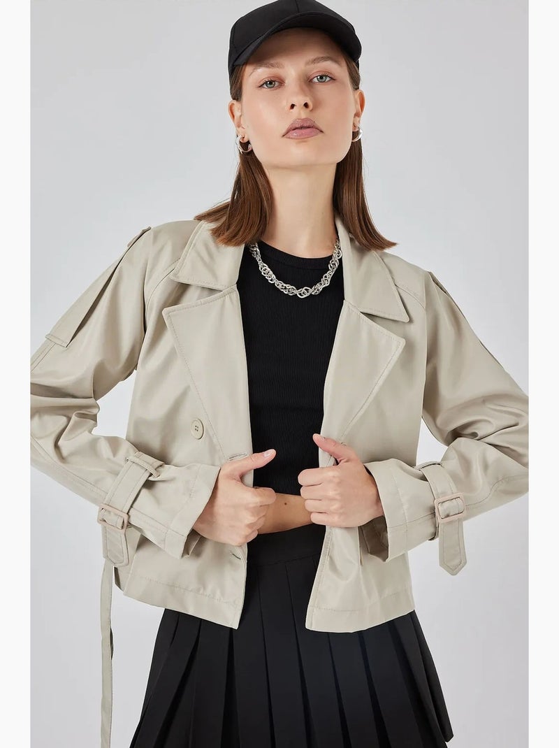 Gabardina corta con cinturón bdart Beige arcilla - Kiabi