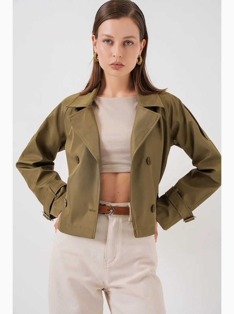 Gabardina corta con cinturón bdart Caqui - Kiabi