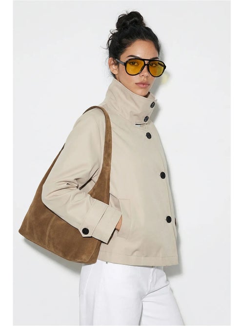 Gabardina corta con cuello mao lucci - Kiabi Gabardina corta con cuello mao lucci - Kiabi