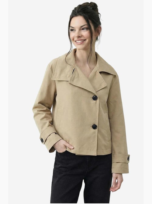 Gabardina corta con cuello mao lucci - Kiabi Gabardina corta con cuello mao lucci - Kiabi