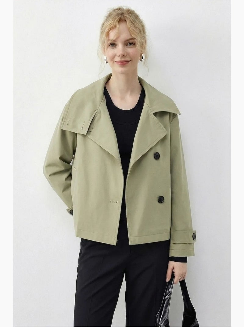 Gabardina corta con cuello mao lucci Caqui - Kiabi