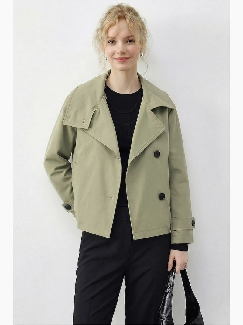 Gabardina corta con cuello mao lucci Caqui - Kiabi