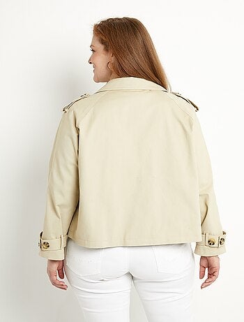 Gabardina corta con doble botonadura y forro de algodón - Afibel