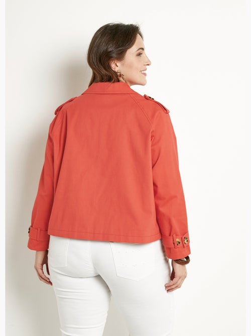 Gabardina corta con doble botonadura y forro de algodón - Afibel - Kiabi