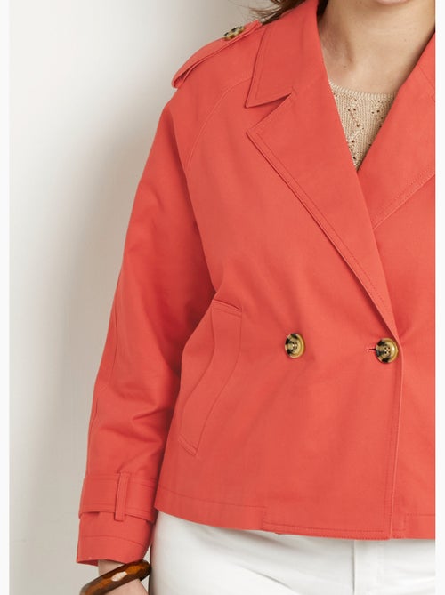 Gabardina corta con doble botonadura y forro de algodón - Afibel - Kiabi