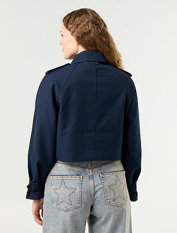 Gabardina corta de algodón