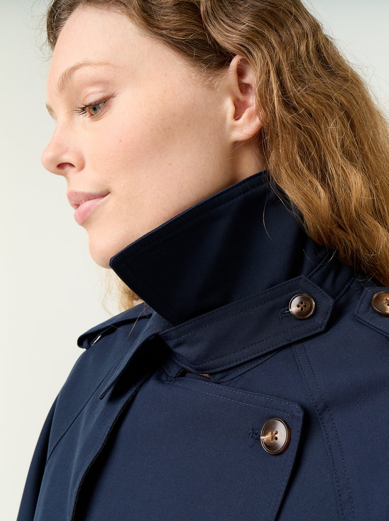 Gabardina corta de algodón Azul - Kiabi