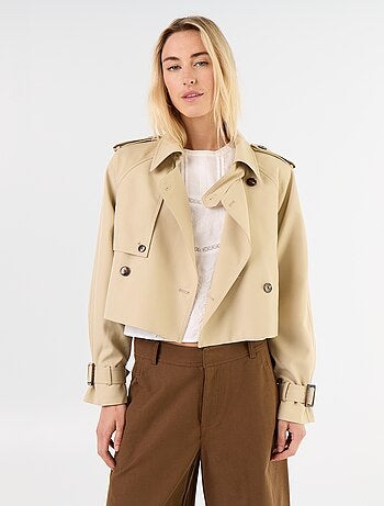 Gabardina corta de algodón
