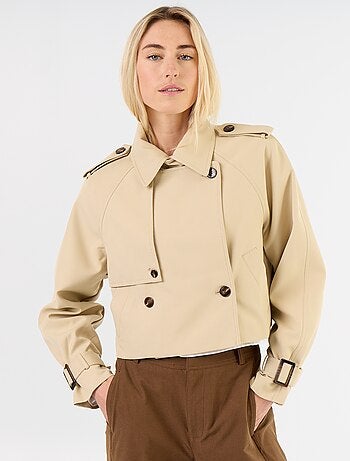 Gabardina corta de algodón