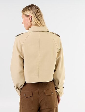 Gabardina corta de algodón