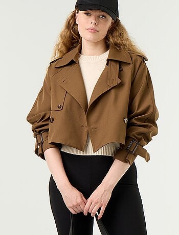 Gabardina corta de algodón