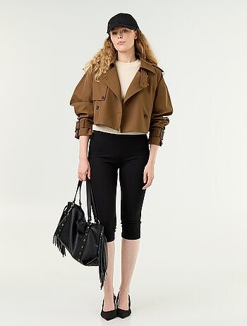 Gabardina corta de algodón