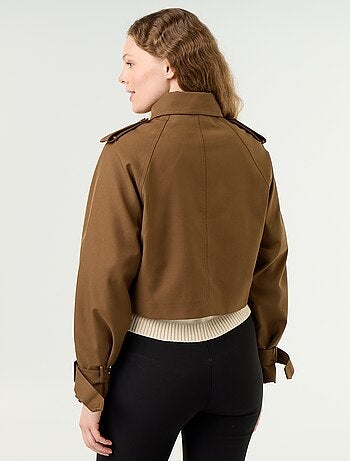 Gabardina corta de algodón