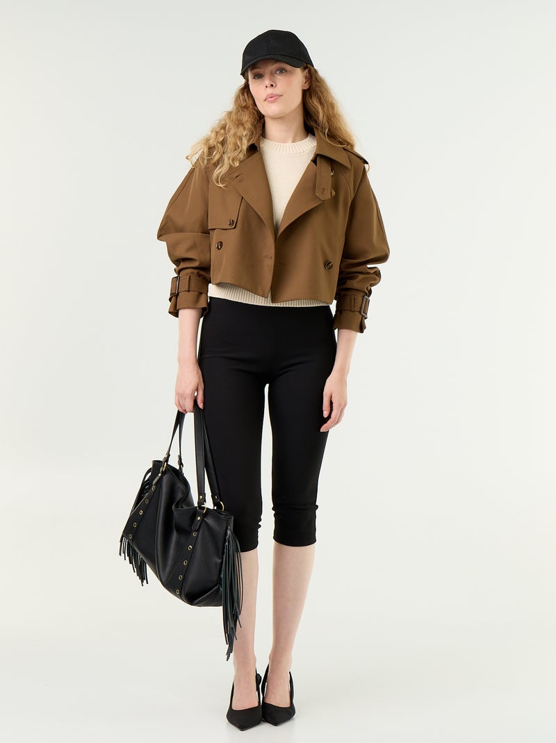 Gabardina corta de algodón Marron - Kiabi