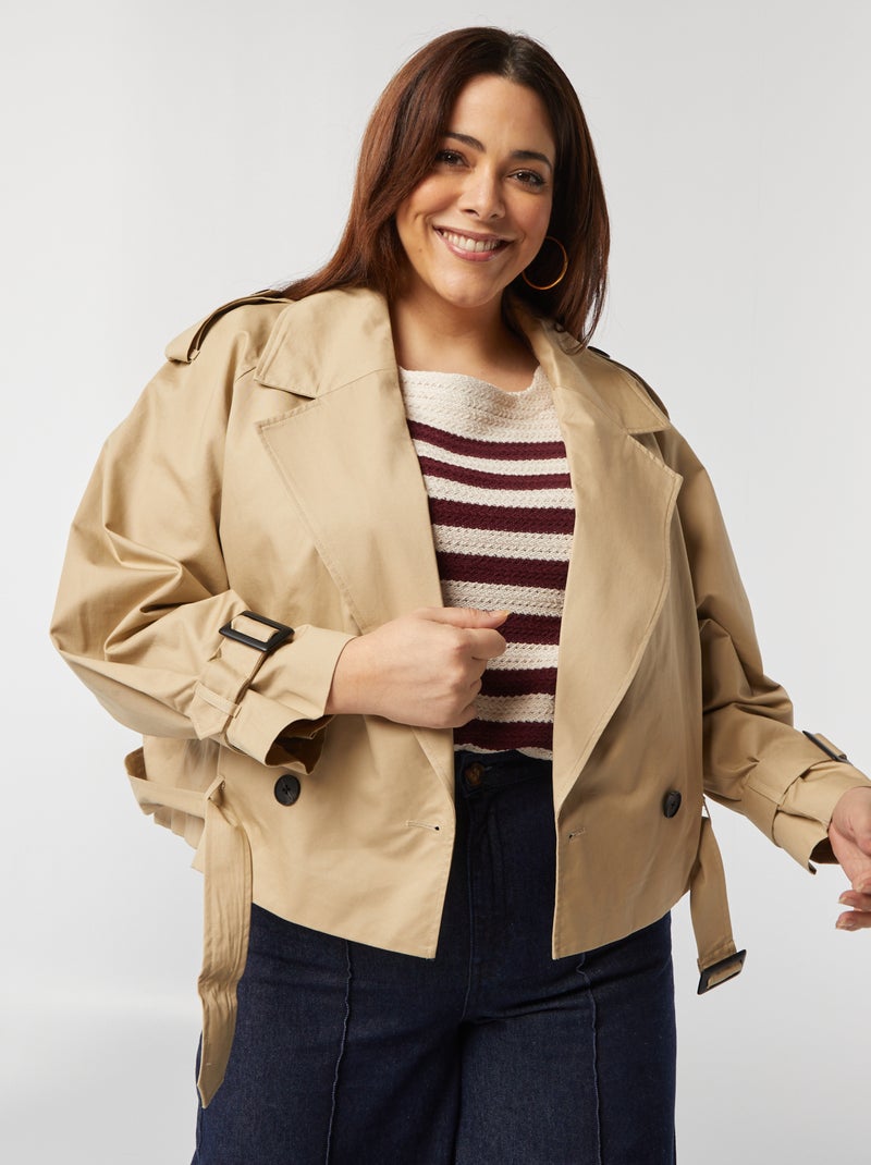 Gabardina corta impermeable BEIGE - Kiabi