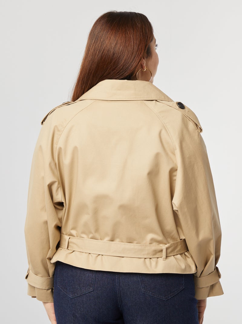 Gabardina corta impermeable BEIGE - Kiabi