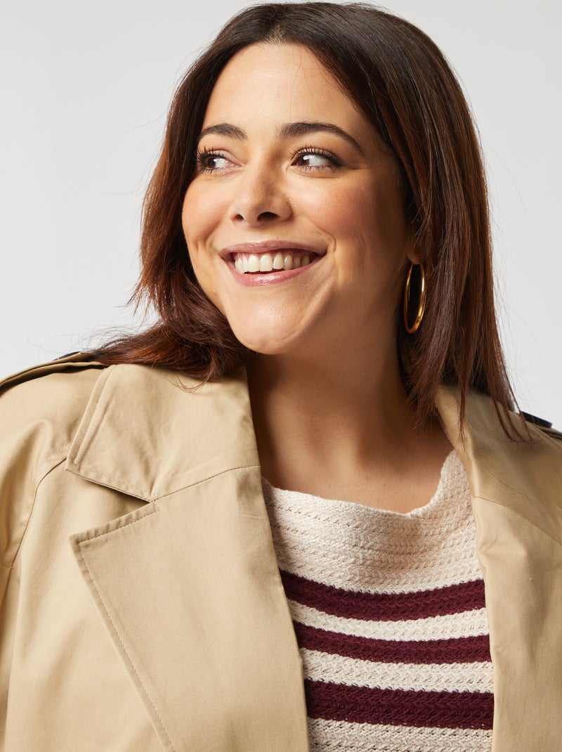 Gabardina corta impermeable BEIGE - Kiabi