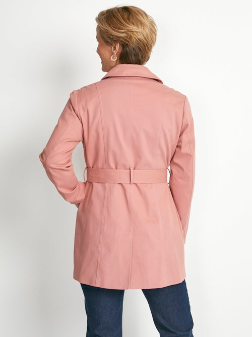 Gabardina corta lisa cruzada con cuello en pico - Afibel - Kiabi