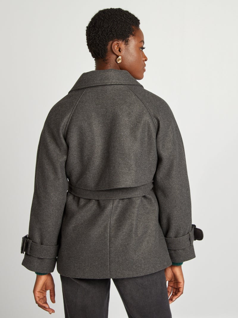 Gabardina corta tipo lana GRIS - Kiabi