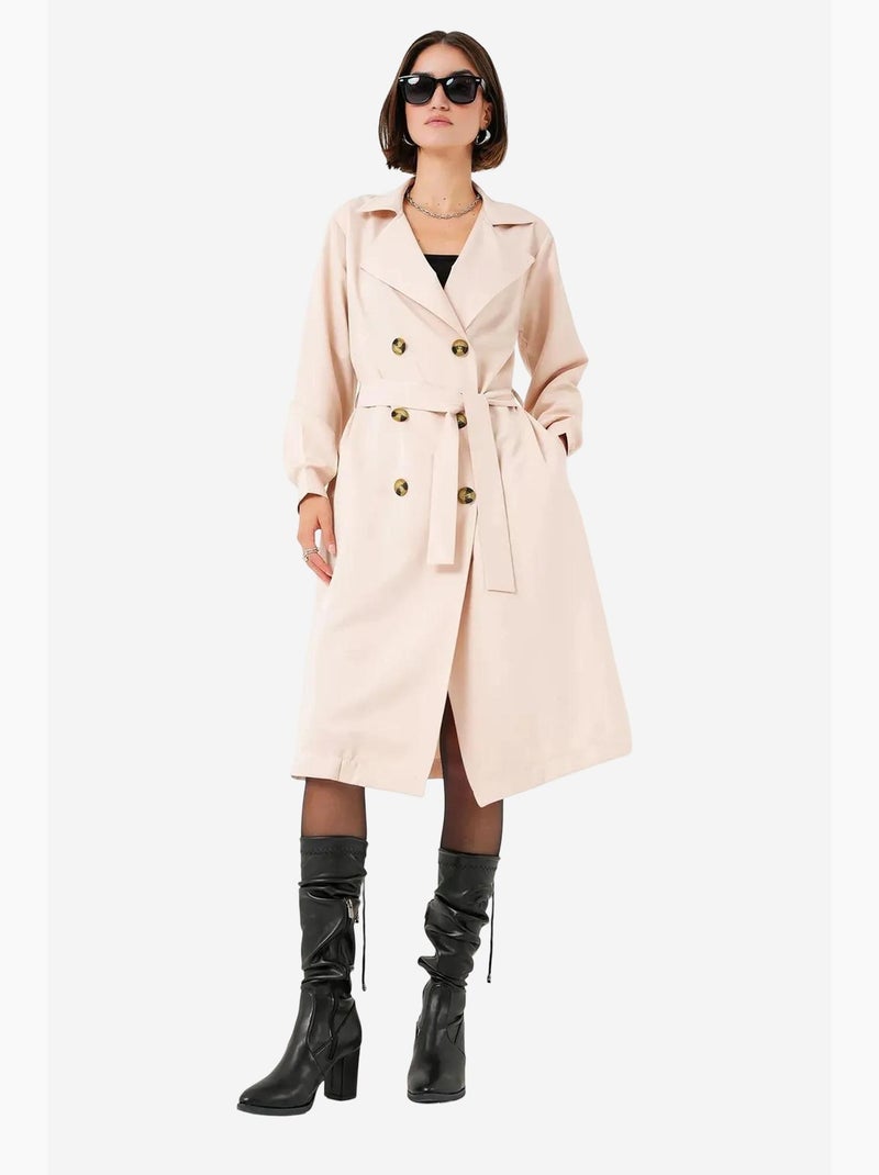 Gabardina larga con cinturón bdart Rosa viejo - Kiabi