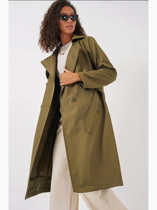 Gabardina larga con cinturón y manga larga bdart - Kiabi Gabardina larga con cinturón y manga larga bdart - Kiabi