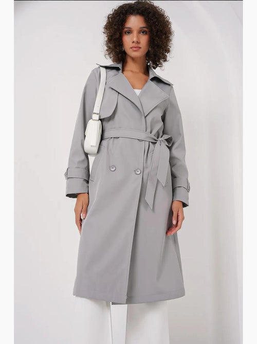 Gabardina larga con cinturón y manga larga bdart - Kiabi Gabardina larga con cinturón y manga larga bdart - Kiabi