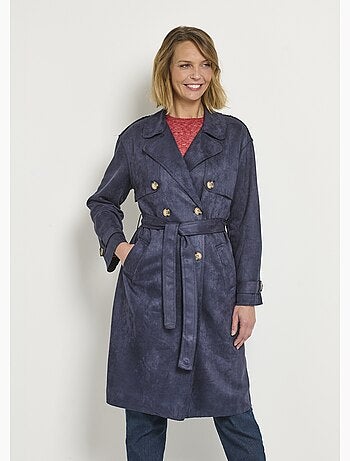 Gabardina larga efecto ante