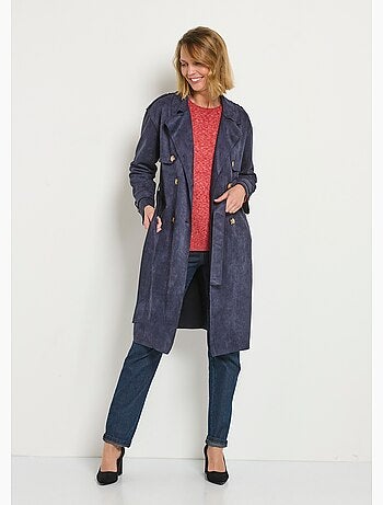 Gabardina larga efecto ante