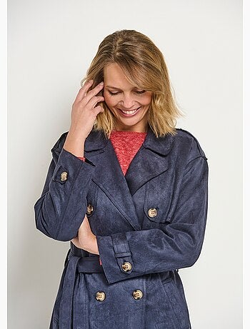 Gabardina larga efecto ante