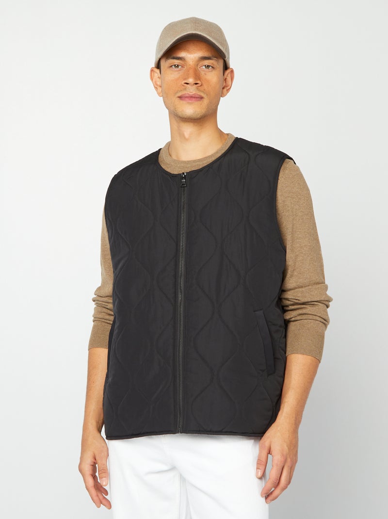 Gabardina midi chaleco acolchado en el interior negro - Kiabi