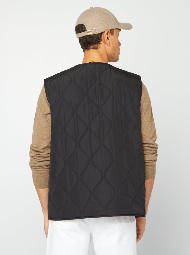 Gabardina midi chaleco acolchado en el interior negro - Kiabi