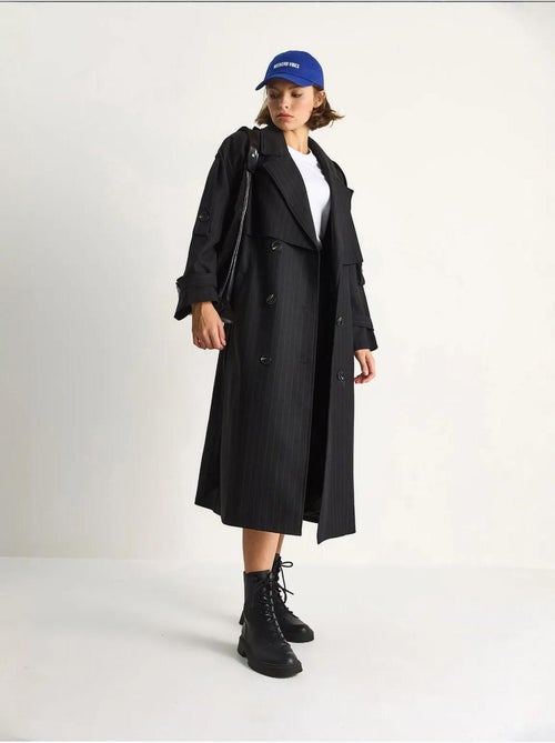 Gabardina midi de algodón con cierre de doble botonadura lucci - Kiabi Gabardina midi de algodón con cierre de doble botonadura lucci - Kiabi
