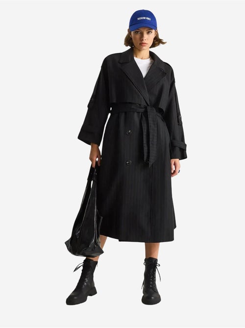 Gabardina midi de algodón con cierre de doble botonadura lucci - Kiabi Gabardina midi de algodón con cierre de doble botonadura lucci - Kiabi